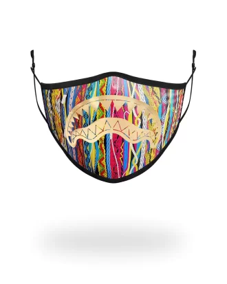 1994 MASCHERA VISO IN POLIESTERE CON SQUALO METALLIZZATO ORO