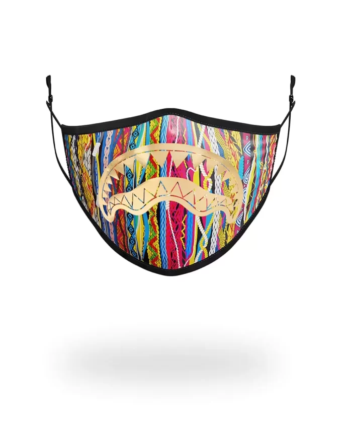 1994 MASCHERA VISO IN POLIESTERE CON SQUALO METALLIZZATO ORO