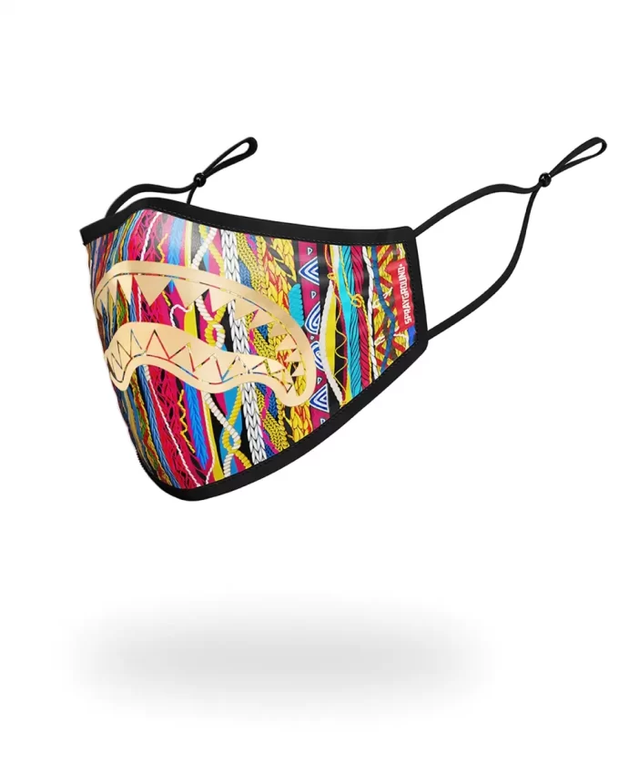 1994 MASCHERA VISO IN POLIESTERE CON SQUALO METALLIZZATO ORO