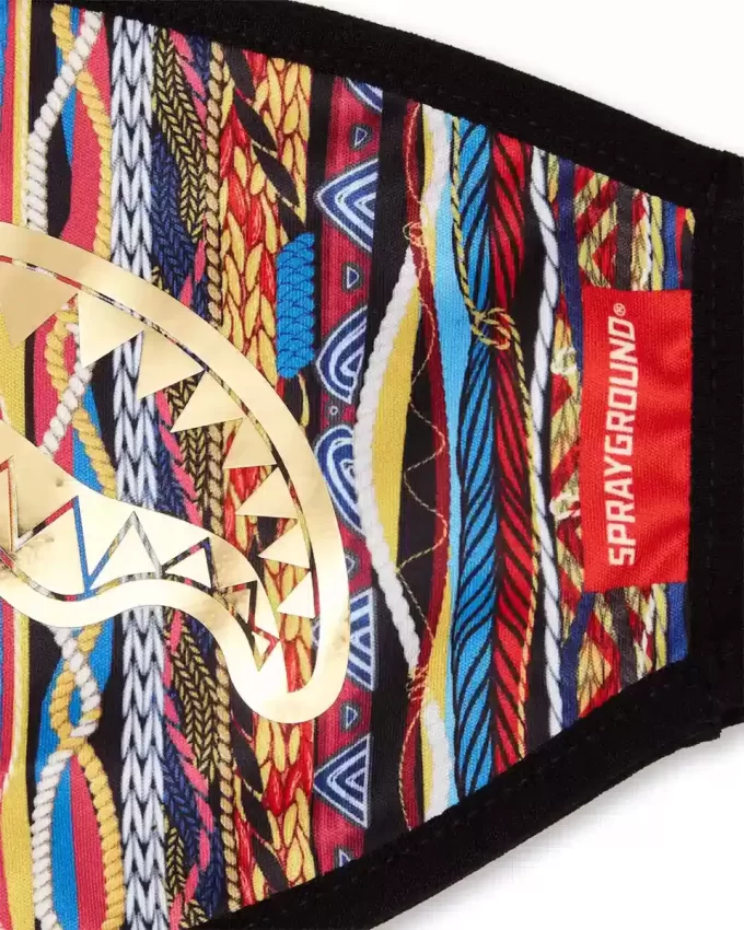 1994 MASCHERA VISO IN POLIESTERE CON SQUALO METALLIZZATO ORO