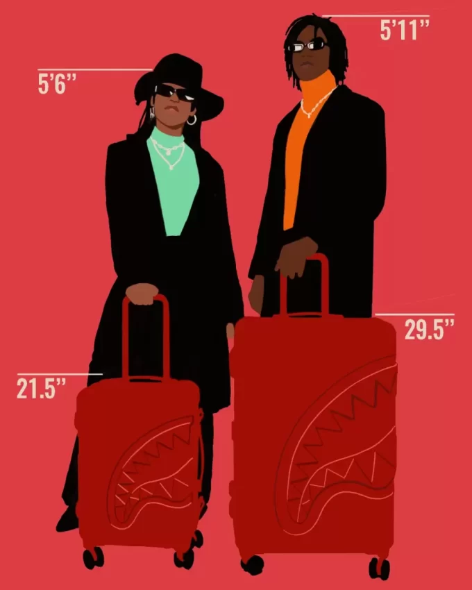 BAGAGLIO A MANO RIGIDO ROSSO SHARKITECTURE STAMPATO