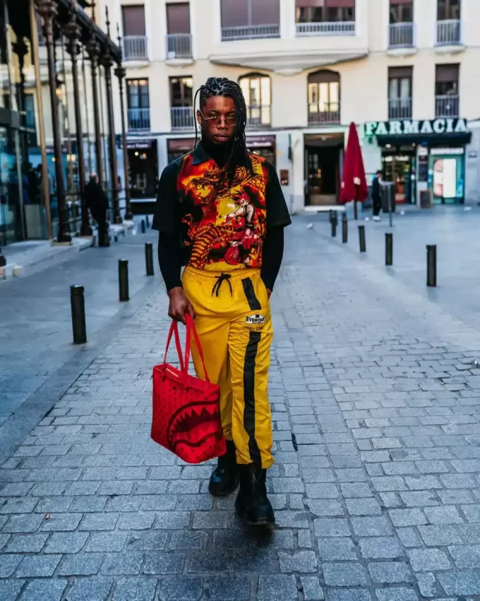 BORSA A MATTONI CON MOTIVO A DENARO