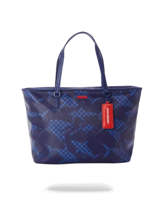 BORSA A QUADRI DI SQUALO (BLU)