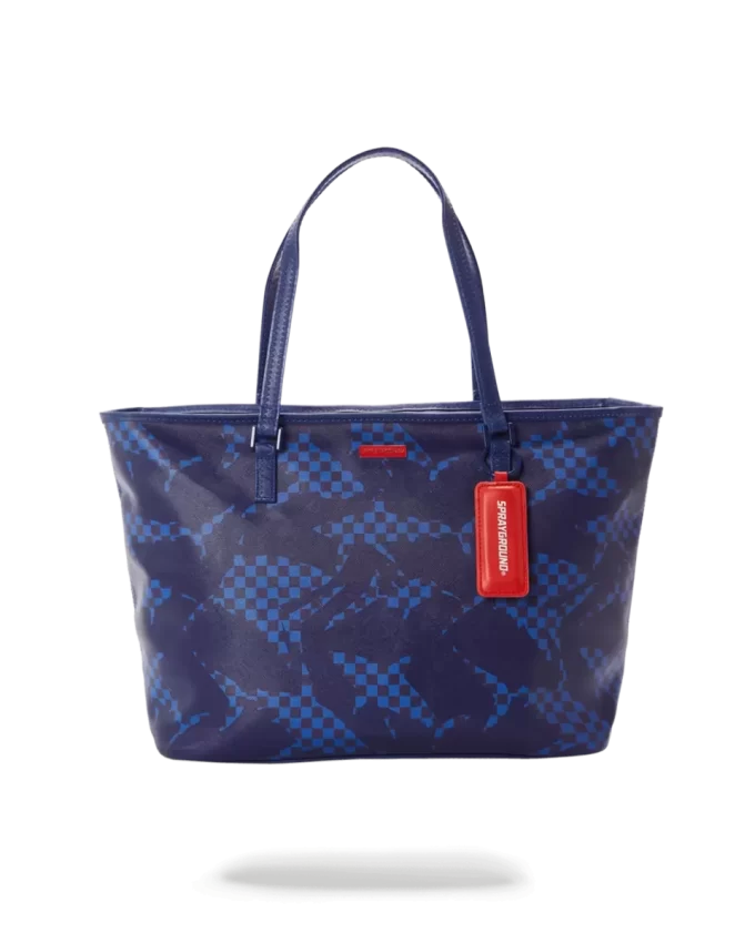 BORSA A QUADRI DI SQUALO (BLU)