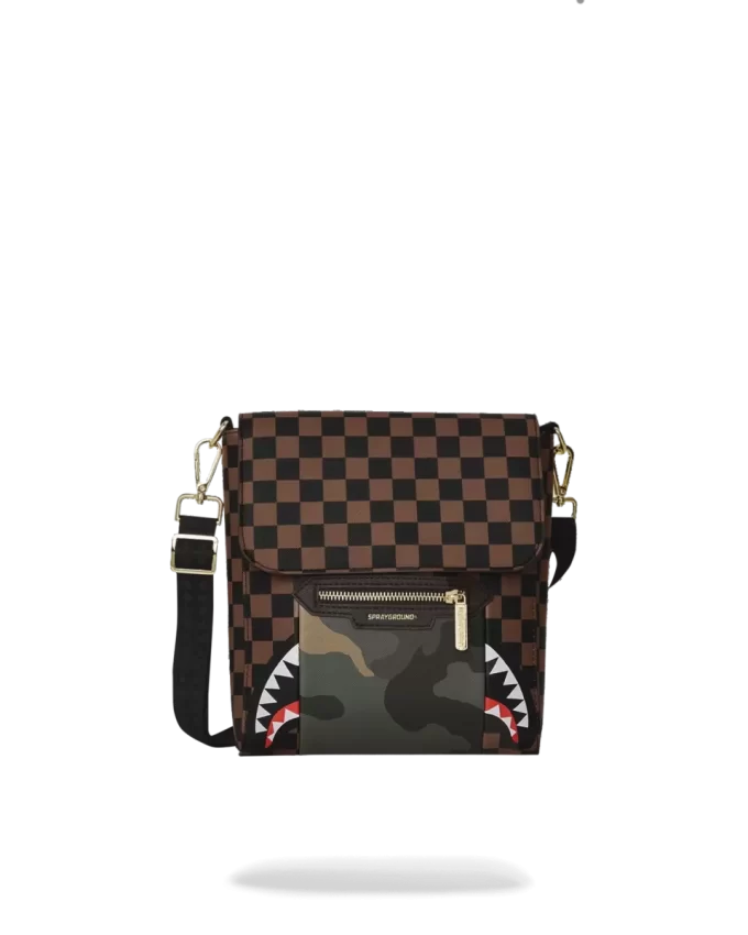 BORSA A TRACOLLA SHARKS IN PARIS CON TASCA ESTERNA CON ZIP ORO