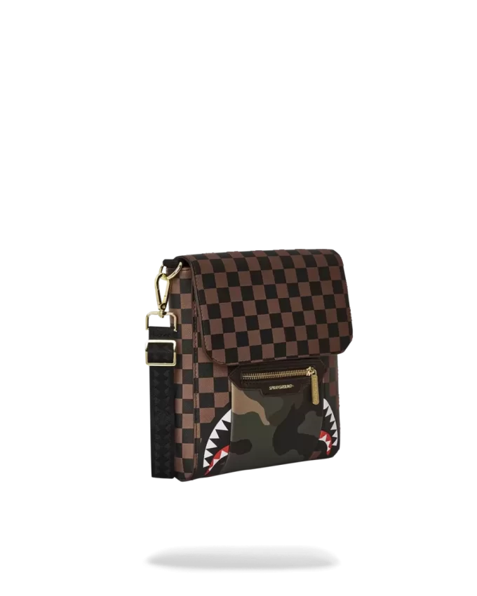 BORSA A TRACOLLA SHARKS IN PARIS CON TASCA ESTERNA CON ZIP ORO