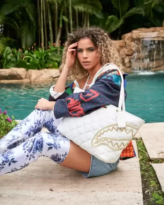 BORSA CON CATENA IN ORO RIVIERA LE BLANC