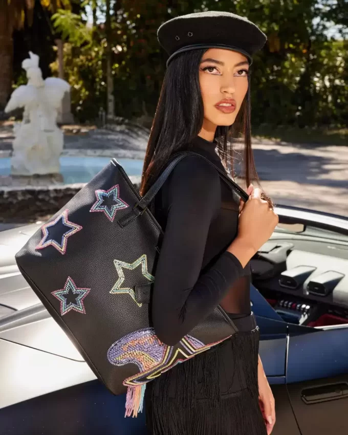 BORSA CON PERLINE IN COLLABORAZIONE CON STAR RACER A.I.7 SANDFLOWER