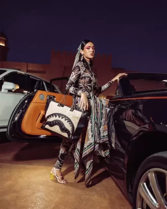 BORSA IN RAFIA CON PALMA