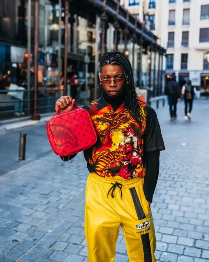 BORSA PER SNACK A FORMA DI MATTONI CON MOTIVO DI SOLDI, ANCHE NOTA COME BORSA PER SOLDI