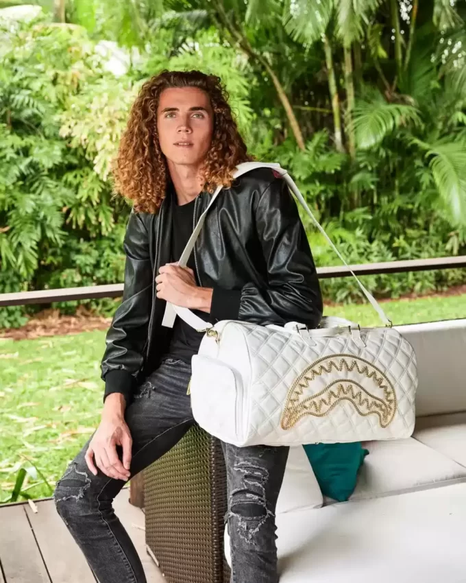 BORSONE DA SQUALO CON CATENA ORO RIVIERA LE BLANC