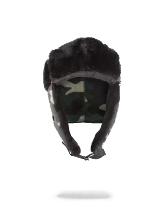 CAPPELLO DA AVIATORE CON STENCIL ORO MIMETICO