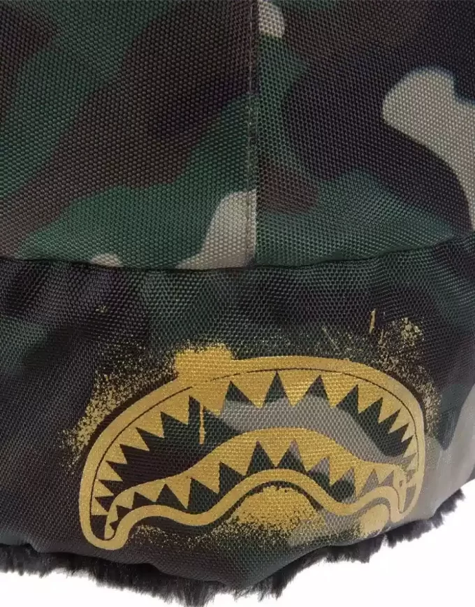 CAPPELLO DA AVIATORE CON STENCIL ORO MIMETICO