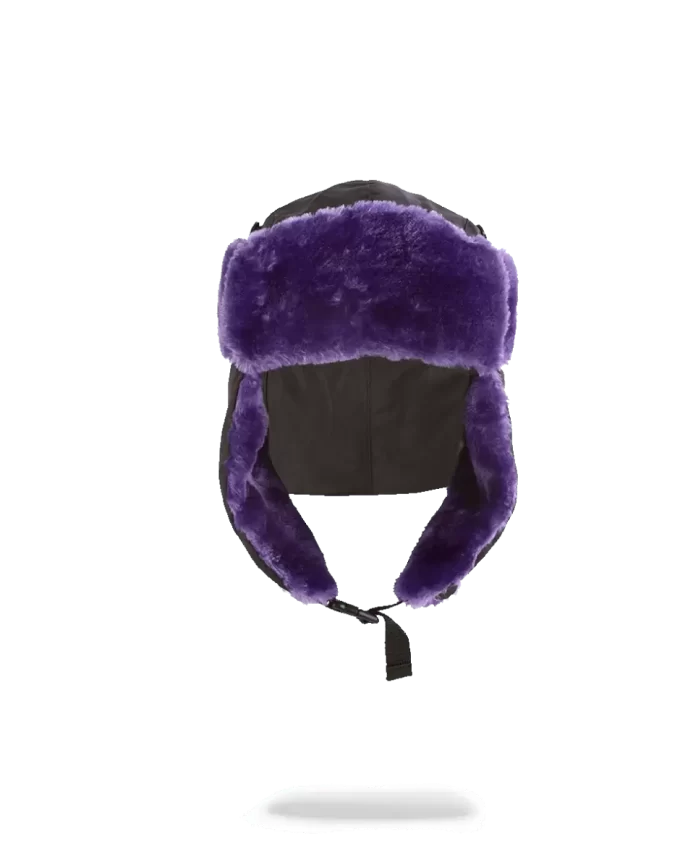 CAPPELLO DA AVIATORE IN PELLICCIA VIOLA 3M NERO