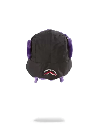 CAPPELLO DA AVIATORE IN PELLICCIA VIOLA 3M NERO