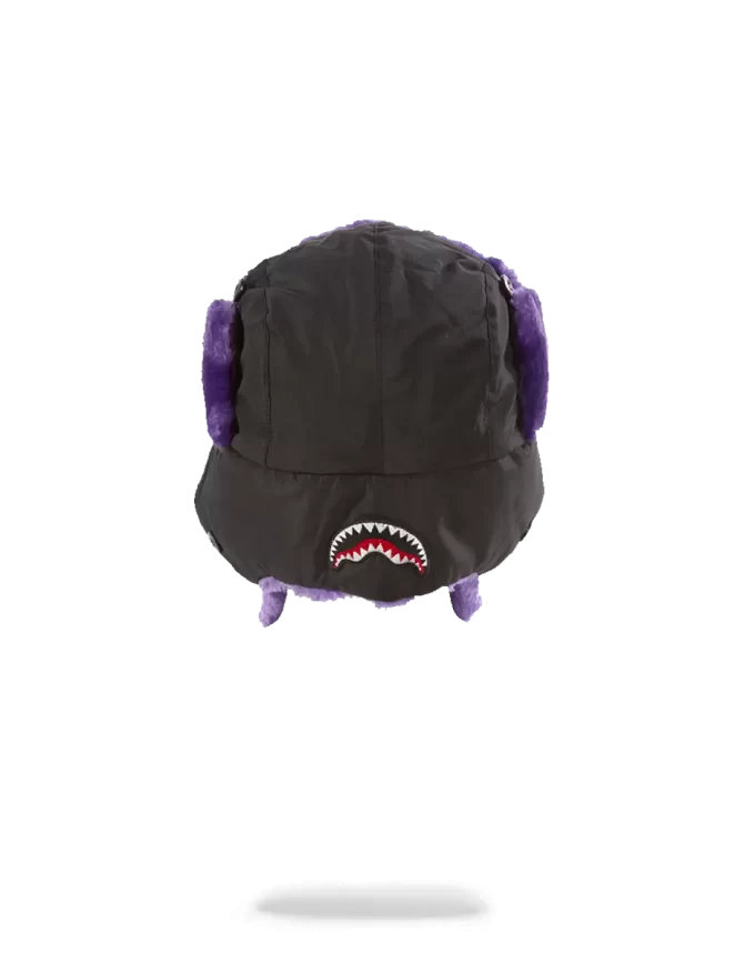 CAPPELLO DA AVIATORE IN PELLICCIA VIOLA 3M NERO