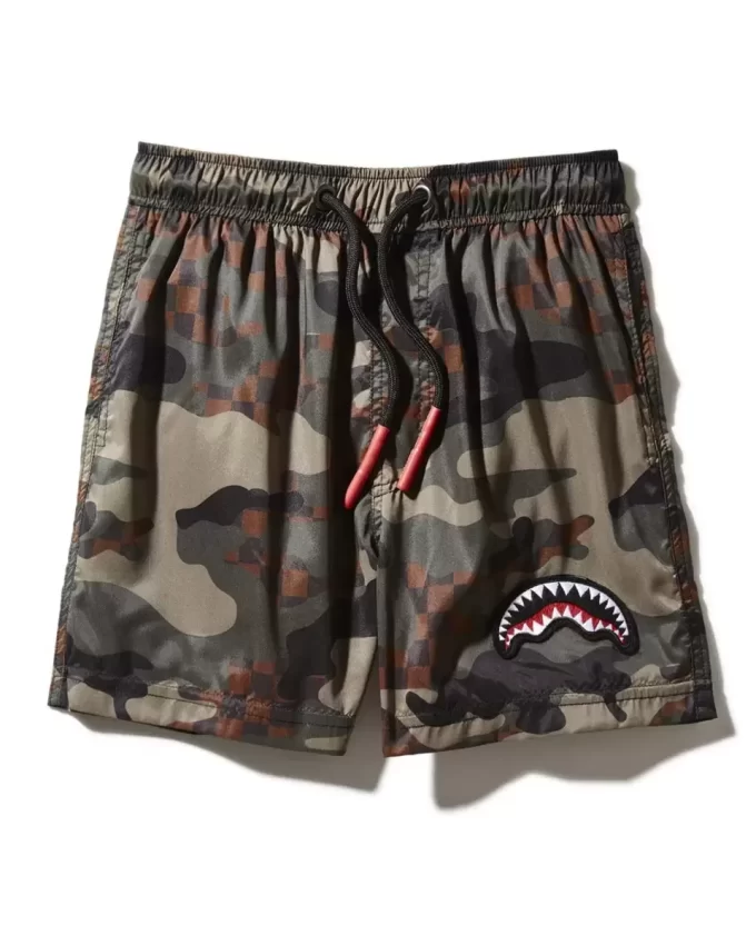 COSTUME DA BAGNO A QUADRI CAMO PER BAMBINI
