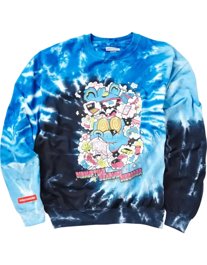 DISTURBO COMPORTAMENTALE DISTRUTTIVO CREW ROYAL BLUE TIE DYE