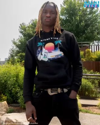 FELPA CON CAPPUCCIO MIAMI VICE (NERA)