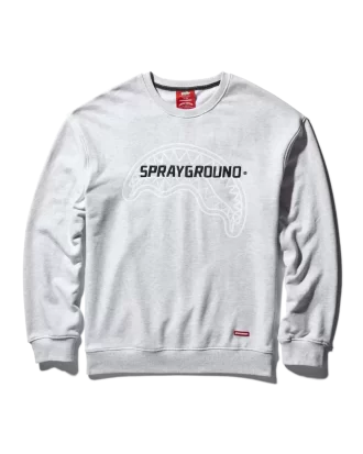 FELPA SPRAYGROUND PULLOVER CON SCOLLO A GIROCOLLO (GRIGIO CHIARO)
