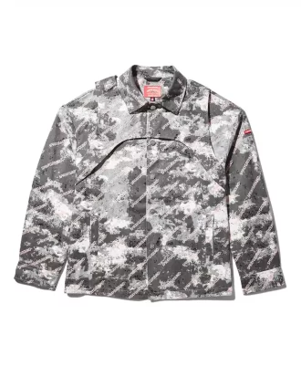 GIACCA CON DOPPIO CARRELLO E BOTTONI A PRESSIONE (GRIGIO)