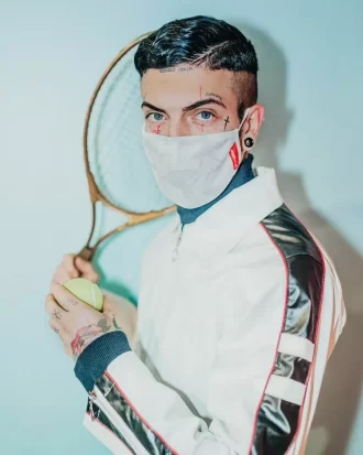 MASCHERA A QUADRI DI SQUALO (BIANCO)