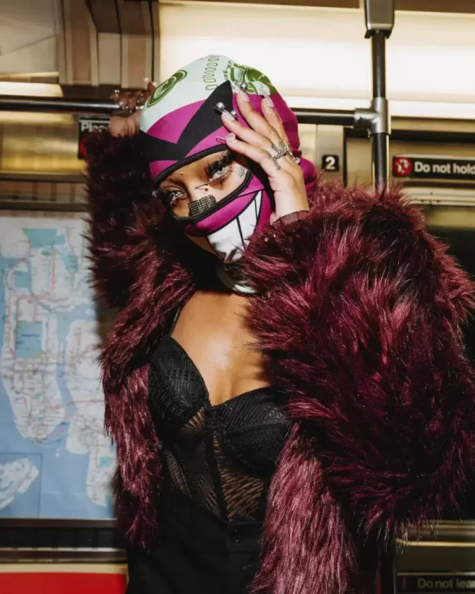 MASCHERA DA PASSEGGIO MONEY BOY (VIOLA)