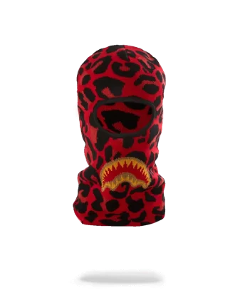 MASCHERA DA PASSEGGIO RED LEOPARD GOLD SHARK MOUTH