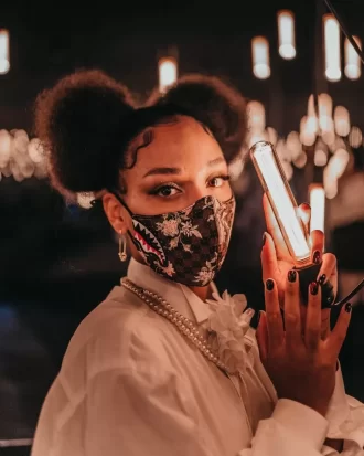 MASCHERA VISO IN PELLE VEGANA SHARKFLOWER