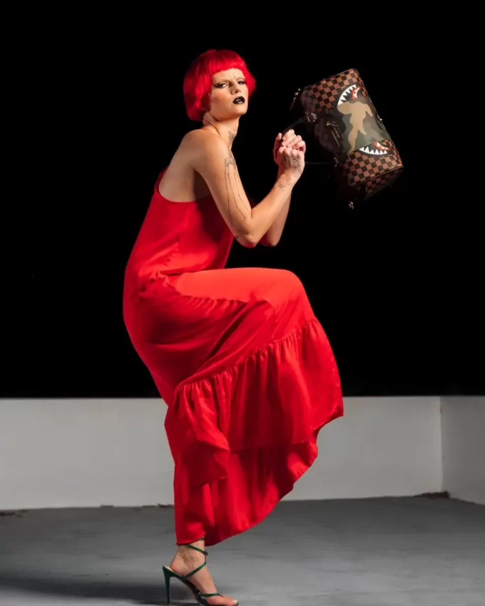 MINI BORSA DA VIAGGIO SHARKS IN PARIS CON TASCA ESTERNA CON ZIP ORO