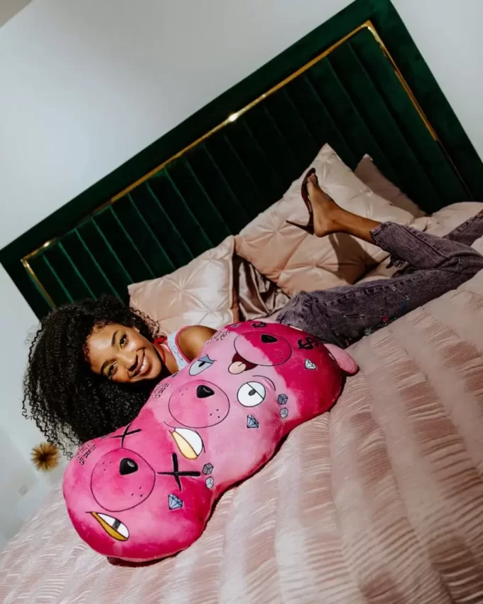 PELUCHE/CUSCINO MONEYBEAR TRIPLO ROSA