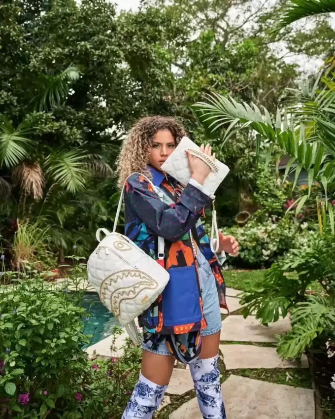 POCHETTE CROSSOVER RIVIERA LE BLANC CON CATENA IN ORO