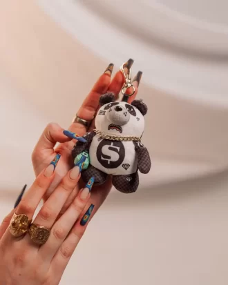 PORTACHIAVI CON MASCHERA DA SCI PANDA E ORSO