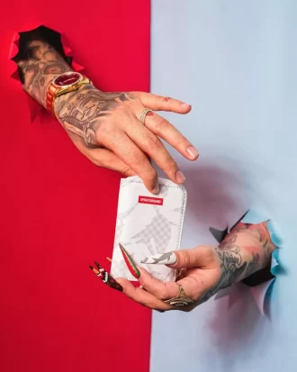 PORTAFOGLIO SHARK CHECK (BIANCO)