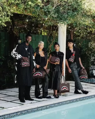 SQUALI DENTI DI SEGA NELLA BORSA MESSENGER DI PARIGI