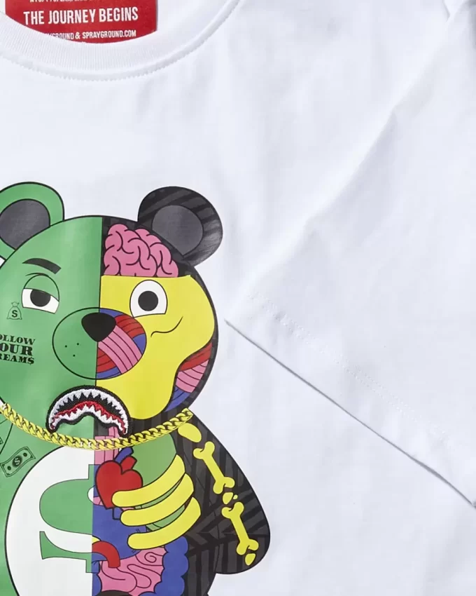 T-SHIRT BIANCA CON ORSO ANATOMICO GIOVANILE