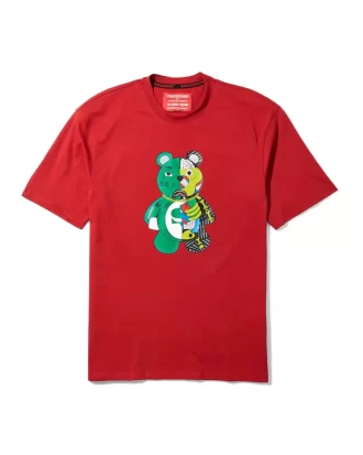 T-SHIRT ROSSA CON ORSO ANATOMICO GIOVANILE