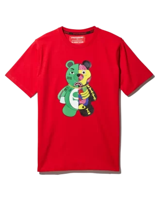 T-SHIRT ROSSA CON ORSO ANATOMICO GIOVANILE