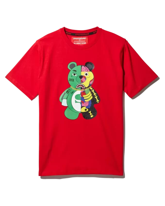 T-SHIRT ROSSA CON ORSO ANATOMICO GIOVANILE