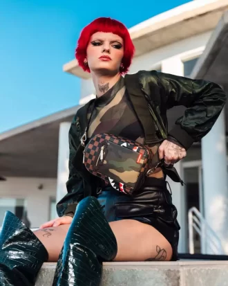 ZAINO A TRACOLLA SHARKS IN PARIS CON TASCA ESTERNA CON ZIP ORO