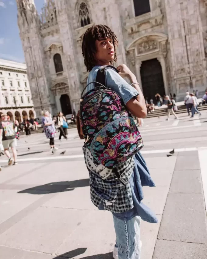 ZAINO DLX CON DRAGO RICAMATO ZAINO DLX CON DRAGO RICAMATO