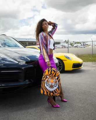 ZAINO IN PELLICCIA DI VELOUR TIGRE