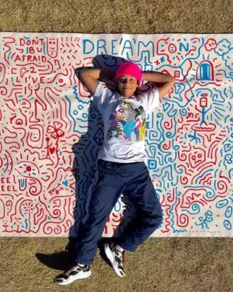 ZAINO IN TELA DI SHEREEN JENKINS 1 di 18 TAGLIA DA GRANDE TELA ARTISTICA