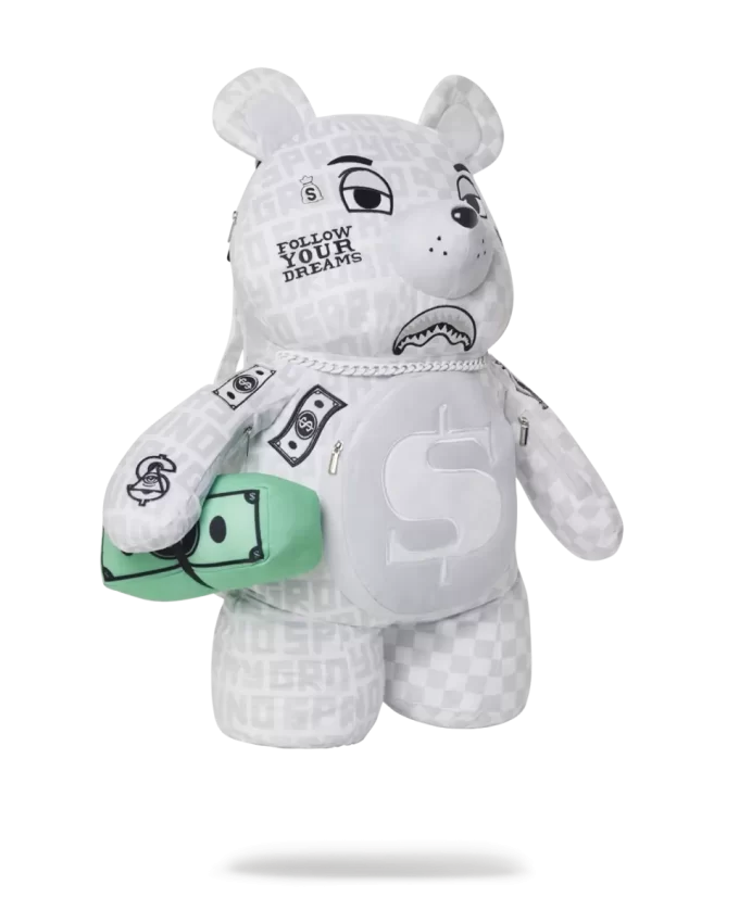 ZAINO MONEYBEAR TEDDYBEAR SPLIT THE CHECK (PEARL)