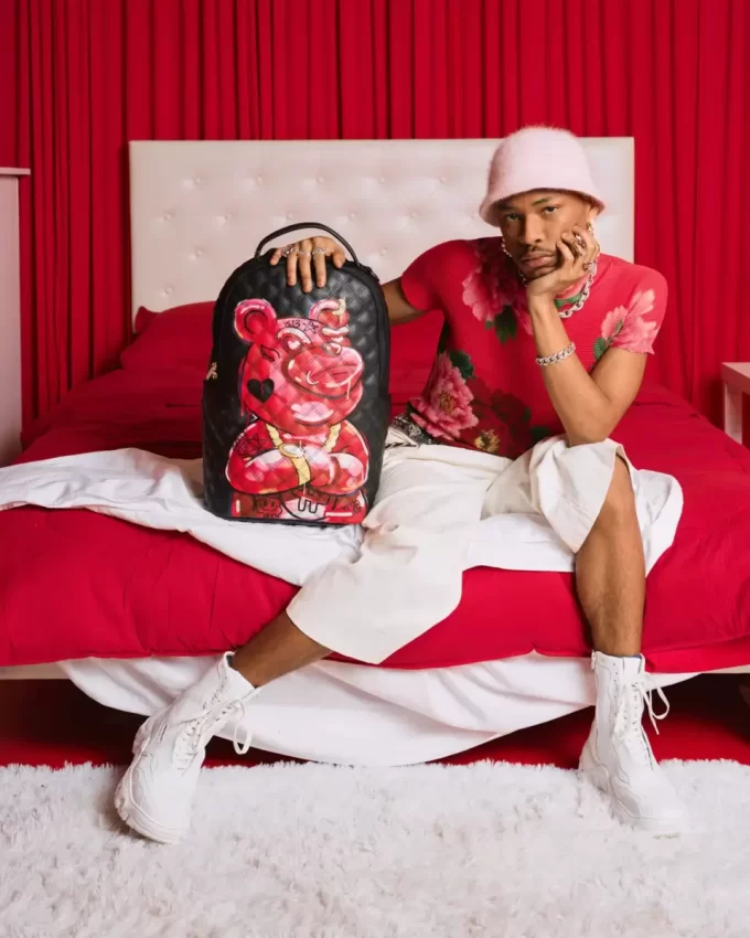 ZAINO QUILT DIPINTO A MANO CON ORSO DIABLO (DLXV)